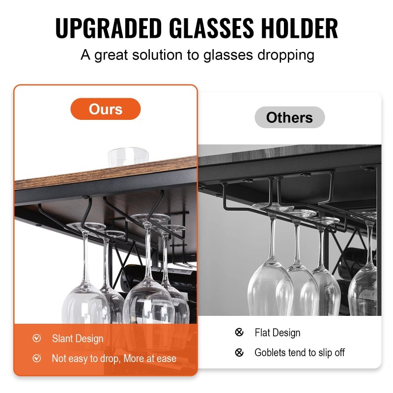 40 tuuman baarikaappi lastulevystä ja teräksestä 20 pullolle viinalasitelineellä