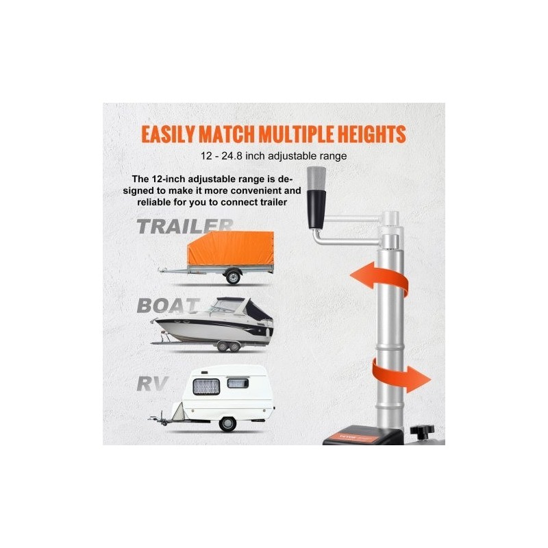 Sähkökäyttöinen vetokone 2268 kg 12V 350W säädettävä 30,5–62,9 cm 8-tuumainen kumipyörä