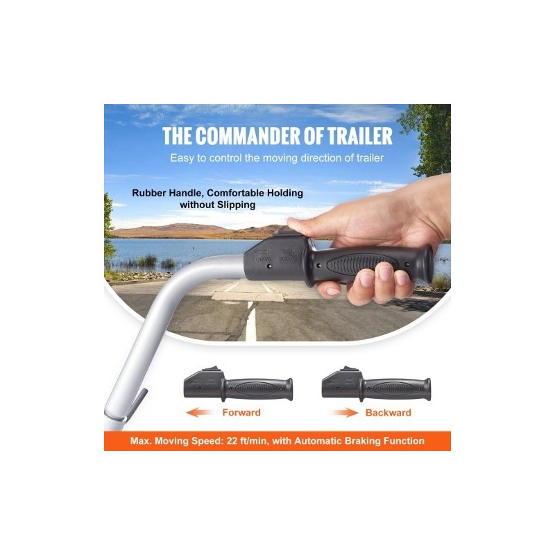 Sähkökäyttöinen vetokone 2268 kg 12V 350W säädettävä 30,5–62,9 cm 8-tuumainen kumipyörä