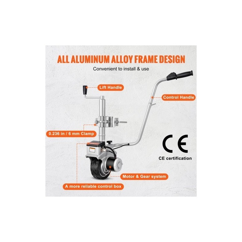Sähkökäyttöinen vetokone 2268 kg 12V 350W säädettävä 30,5–62,9 cm 8-tuumainen kumipyörä