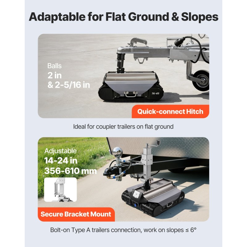 Sähköinen perävaunun siirtäjä 4082 kg vetokyky 100 m kaukosäätö telaketjuilla