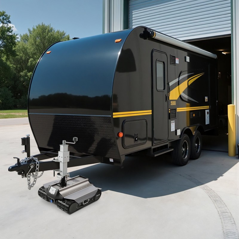 Sähköinen perävaunun siirtäjä 4082 kg vetokyky 100 m kaukosäätö telaketjuilla