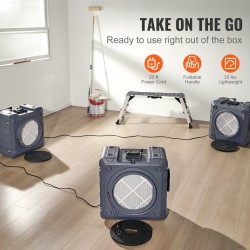 Ilmanpuhdistin 3-vaiheisella suodatuksella MERV10 hiilisuodatin H13 HEPA pinottava 800 CFM