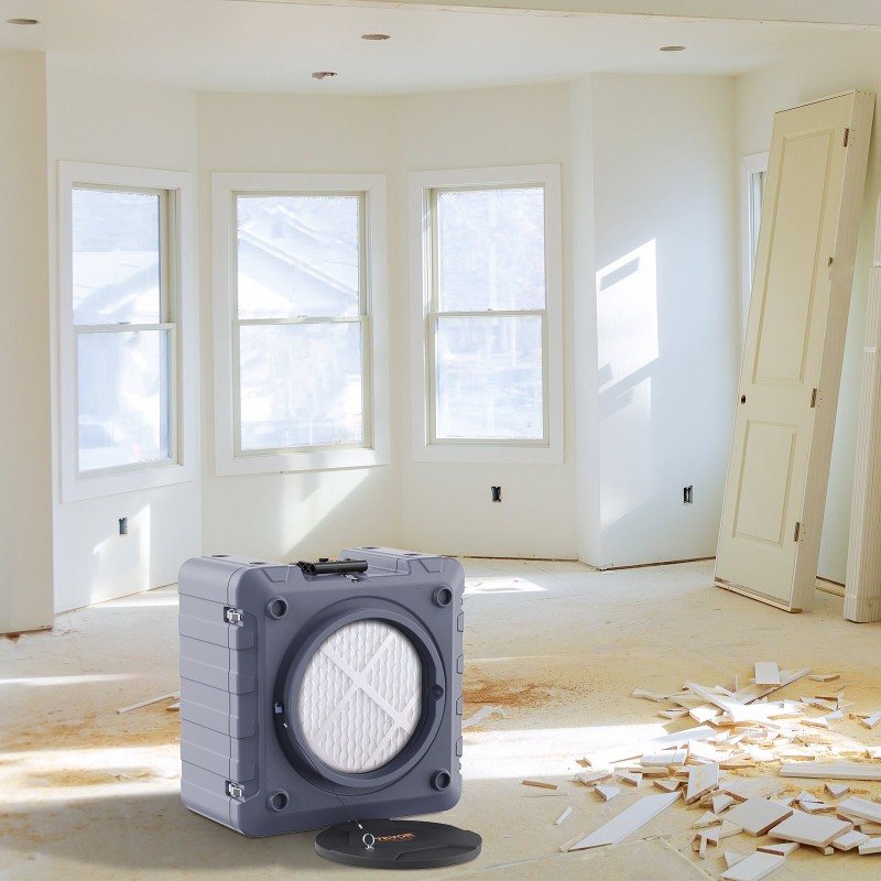 Ilmanpuhdistin 3-vaiheisella suodatuksella MERV10 hiilisuodatin H13 HEPA pinottava 800 CFM