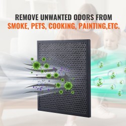 Aktiivihiilisuodattimet 400x400x20 mm 3 kpl musta ilmanpuhdistimiin