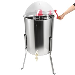 Käsikäyttöinen hunajalinko ruostumattomasta teräksestä 4 8 kehää korkeussäädettävällä jalustalla läpinäkyvällä kannella