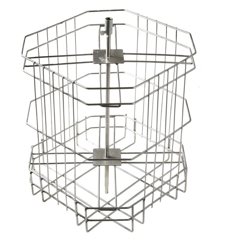 Käsikäyttöinen hunajalinko ruostumattomasta teräksestä 4/8 kehää korkeussäädettävällä jalustalla läpinäkyvällä kannella