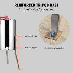 Hunajalinko ruostumattomasta teräksestä kahdelle tai neljälle kehykselle käsikäyttöinen läpinäkyvällä kannella säädettävällä