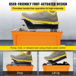 Paineilmatoiminen jalkakäyttöinen hydraulipumppu 10000 psi 1,6 l öljysäiliö 1,25 m hydrauliletku