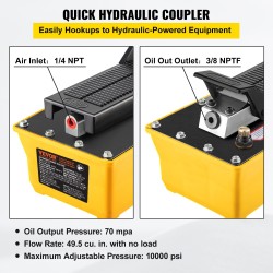 Ilmakäyttöinen hydraulinen jalkapumppu 2,3 l säiliö alumiininen ydin öljyletku ruiskupistooli