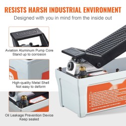 Ilmahydraulinen jalkapoljinpumppu 1,9 litran säiliö noin 6895 baaria 2 metrin letku