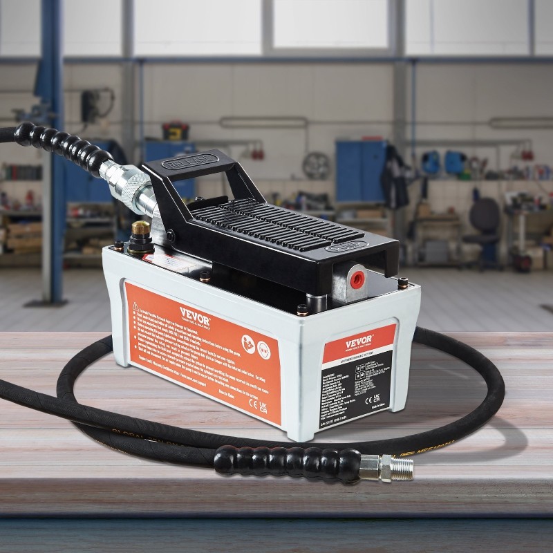 Ilmahydraulinen jalkapoljinpumppu 1,9 litran säiliö noin 6895 baaria 2 metrin letku