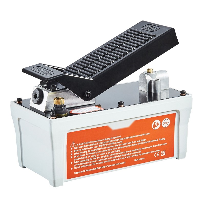 Ilmahydraulinen jalkapoljinpumppu 1,9 litran säiliö noin 6895 baaria 2 metrin letku