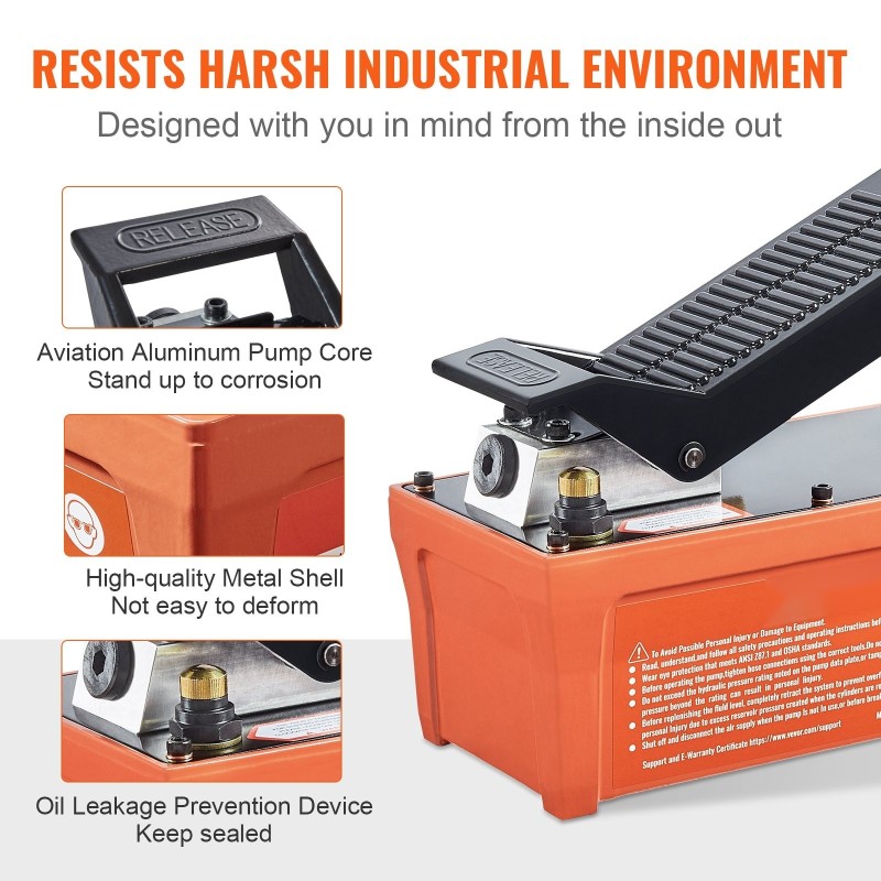 Jalkakäyttöinen paineilmahydraulipumppu 1,6 L säiliö 10000 PSI autokorjaamoihin