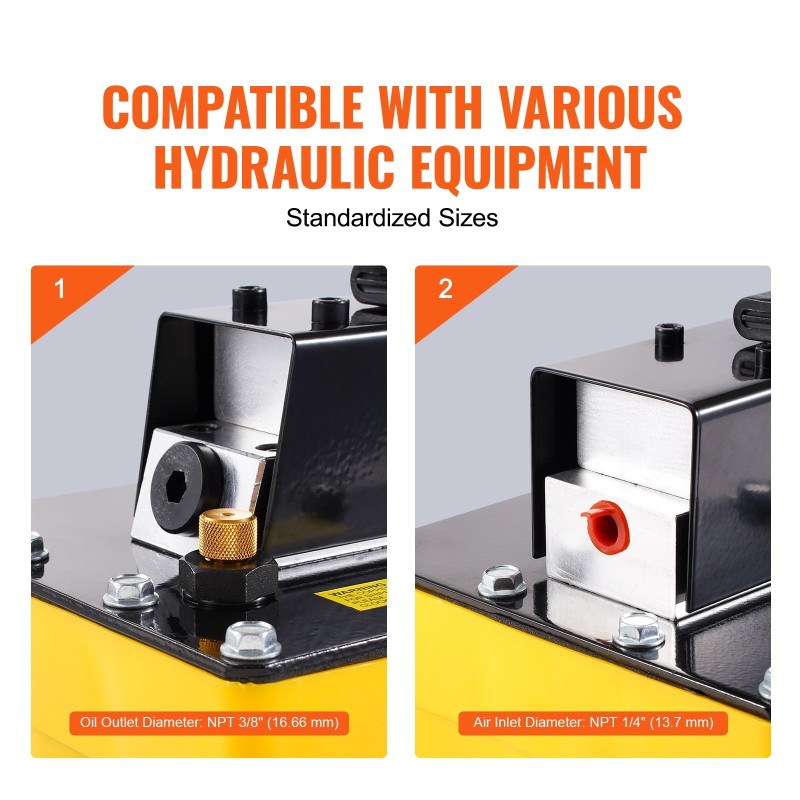 Ilmakäyttöinen hydrauliikkapumppu 10000 PSI 2,3 l säiliö 3 m kauko-ohjain