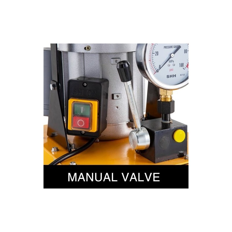 Sähköhydraulinen pumppu yksitoiminen 750 W 7 l öljysäiliö 220 V 10000 PSI