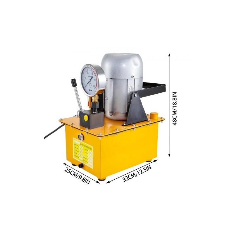 Sähköhydraulinen pumppu yksitoiminen 750 W 7 l öljysäiliö 220 V 10000 PSI