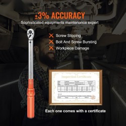 Mekaaninen 3/8-tuumainen momenttiavain 14–110 N·m ±3% tarkkuus kromivanadiiniteräs