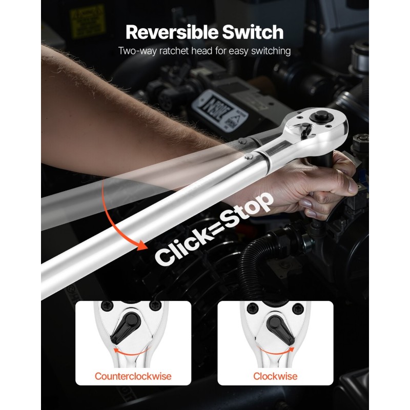 Momenttiavain seosteräs 3/4 tuuman vetoneliö 136–814 Nm auton korjaukseen