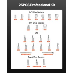 Momenttiavainsetti 3/8-tuumainen 5–60 Newtonmetriä kaksisuuntainen 72-hampainen hylsyineen