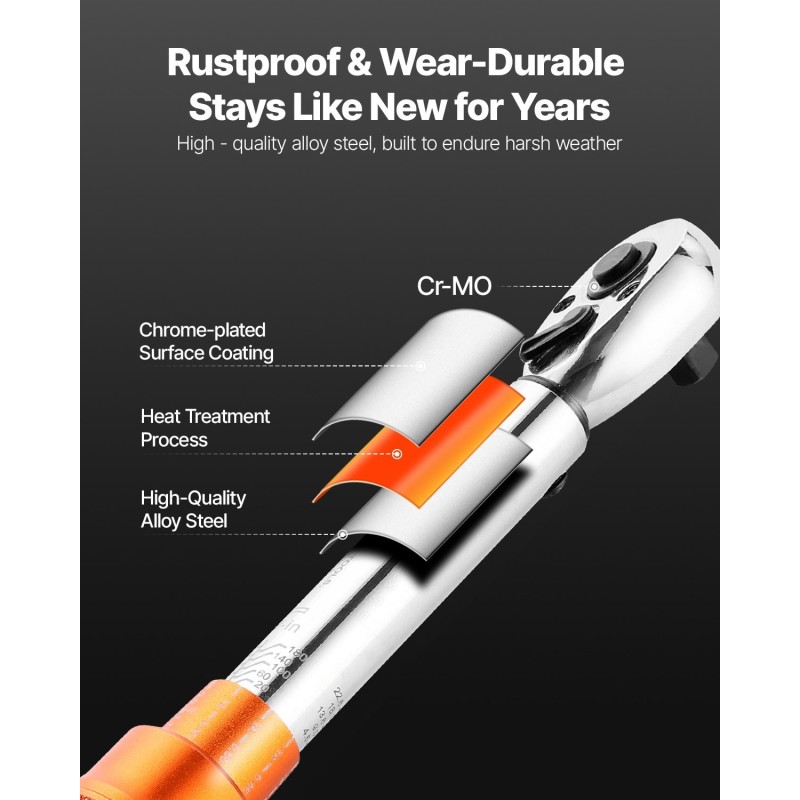 Momenttiavainsarja 1/4-tuumainen 2,3–22,6 N.m 72-hampainen räikkä polkupyörän huoltoon