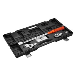 Momenttiavain 1/2-tuumainen säädettävä 27,1–216,8 N·m kahdensuuntainen kaksoisasteikkoinen 72-hampaainen vaihdettavapää 2%