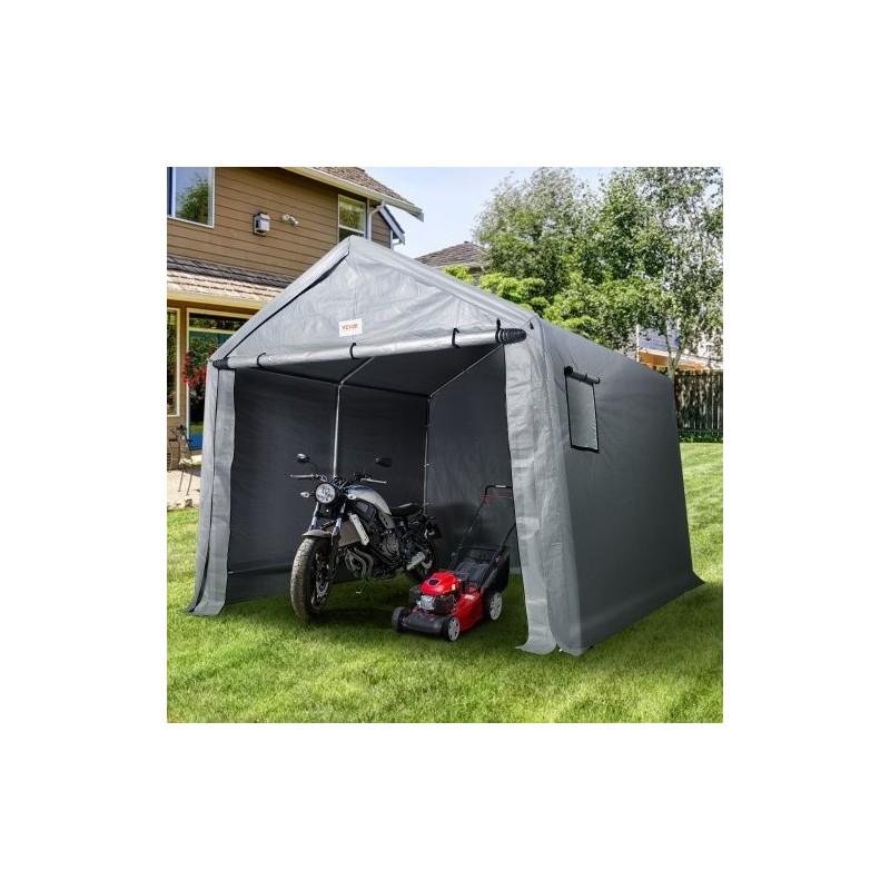 Varastoteltta sinkityllä teräsrungolla polyeteenipinnoitetulla kankaalla vetoketjuovella 305x305x259 cm