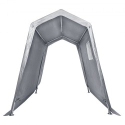 Säilytyssuoja galvanoitu teräsrunko 1 83 x 2 44 x 2 13 m kaksipuolinen PE peite vetoketjuovi