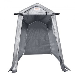 Säilytyssuoja galvanoitu teräsrunko 1,83 x 2,44 x 2,13 m kaksipuolinen PE-peite vetoketjuovi