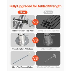 Ulkosäilytyssuoja galvanoitu teräsrunko PE-muovi rullattava ovi tuuletusaukot 245×245×227 cm harmaa