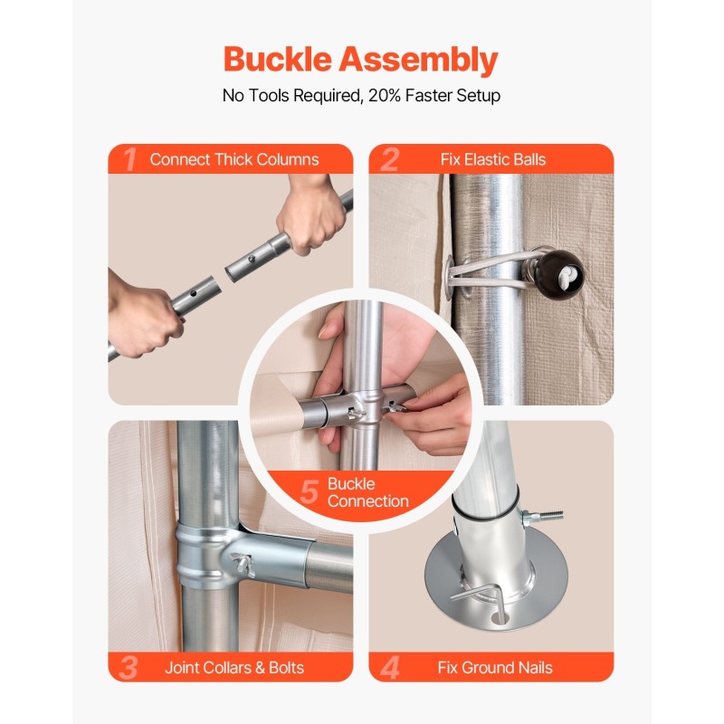 Siirrettävä ulkovarasto PE-kate sinkityt teräsputket 305x458 cm kaksi rullattavaa ovea beige