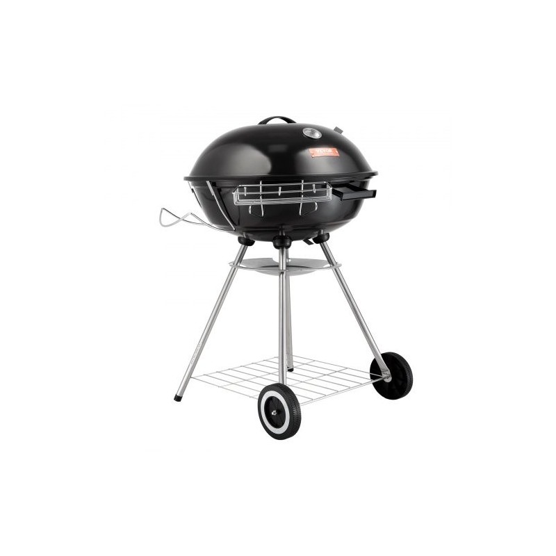 Pallohiiligrilli posliiniemaloitu teräsrunko 22 tuumaa kannettava lämpömittarilla ulkokäyttöön