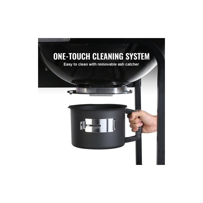 Hiili- ja propaanikaasugrilli 21-tuumainen posliiniemaloitu rautarunko kansi ja kärry ulkokäyttöön