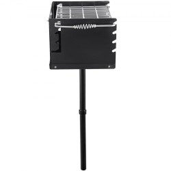 Puistotyylinen hiiligrilli Q235 hiiliteräs 40 6 x 40 6 cm grillausala nelitasoinen ritilä