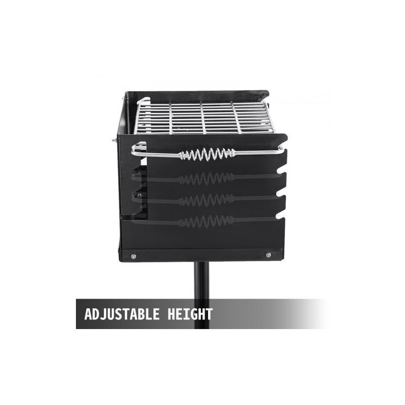 Puistotyylinen hiiligrilli Q235-hiiliteräs 40,6 x 40,6 cm grillausala nelitasoinen ritilä