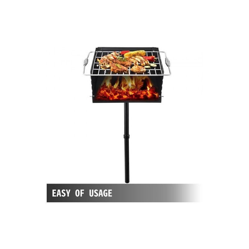 Puistotyylinen hiiligrilli Q235-hiiliteräs 40,6 x 40,6 cm grillausala nelitasoinen ritilä