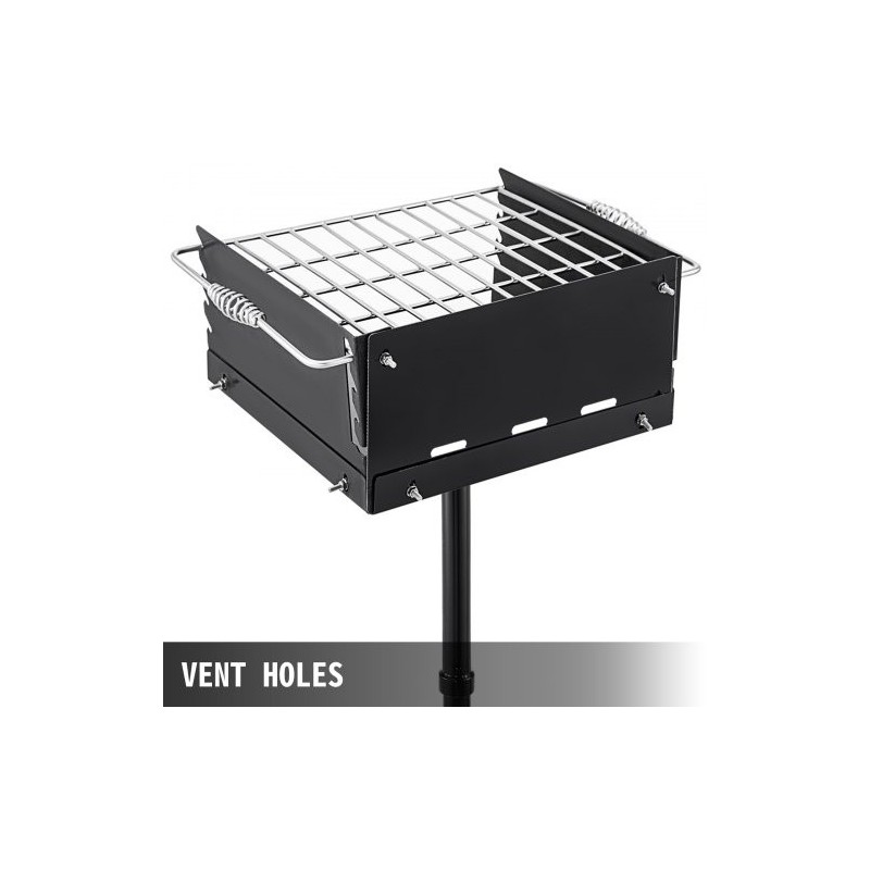 Puistotyylinen hiiligrilli Q235-hiiliteräs 40,6 x 40,6 cm grillausala nelitasoinen ritilä