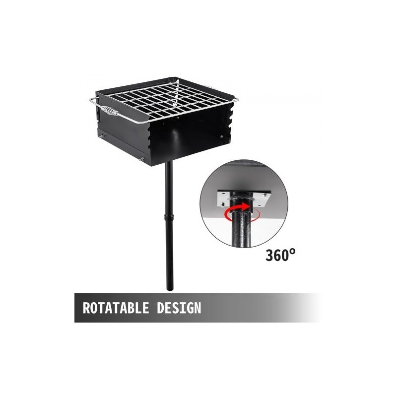 Puistotyylinen hiiligrilli Q235-hiiliteräs 40,6 x 40,6 cm grillausala nelitasoinen ritilä