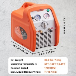 Kylmäaineen talteenottokone 1 hv kaksoissylinterillä 220–240V kannettava höyry- ja nestemäisille kylmäaineille