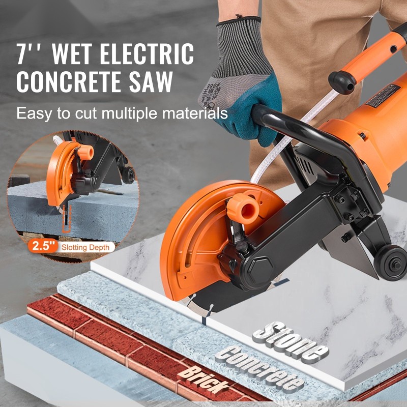 Sähköinen betonisaha 180 mm terä 2000 W 63 mm leikkaussyvyys