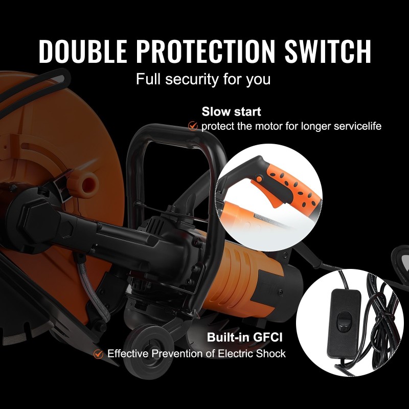 Sähköinen betonisaha 35,5 cm vesipumpulla märkä ja kuivakatkaisu