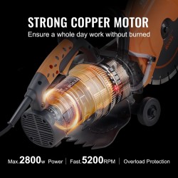 Sähköbetonisaha terän halkaisija 305 mm märkäleikkaus 2800 W 114 mm leikkuusyvyys