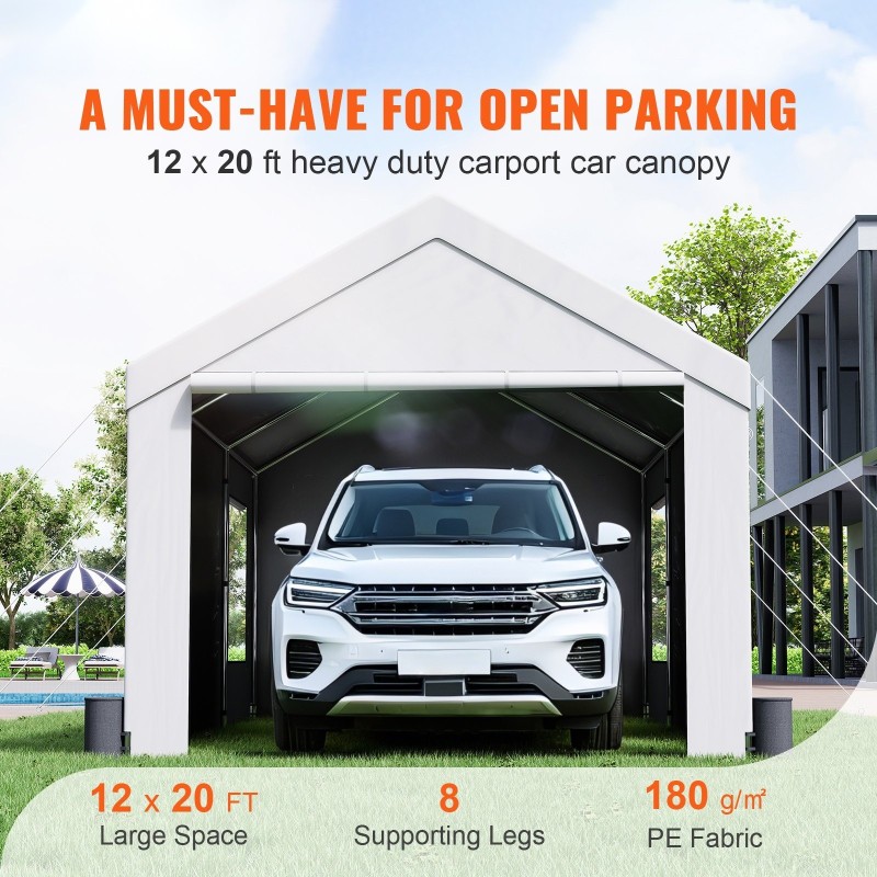 Autoteltta sinkitty teräsrunko 3,7 x 6,1 m irrotettavat sivuseinät rullattavat ikkunat vedenpitävä