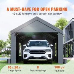 Ajoneuvokatos 3,1 x 6,1 m galvanoitu teräsrunko UV-suojattu pressu irrotettavat sivuseinät