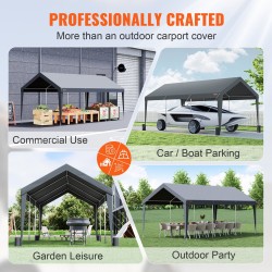 Autokatos sinkitty teräsrunko 3 x 6 m 8 pylvästä kaksipuolisesti pinnoitettu PE-kate