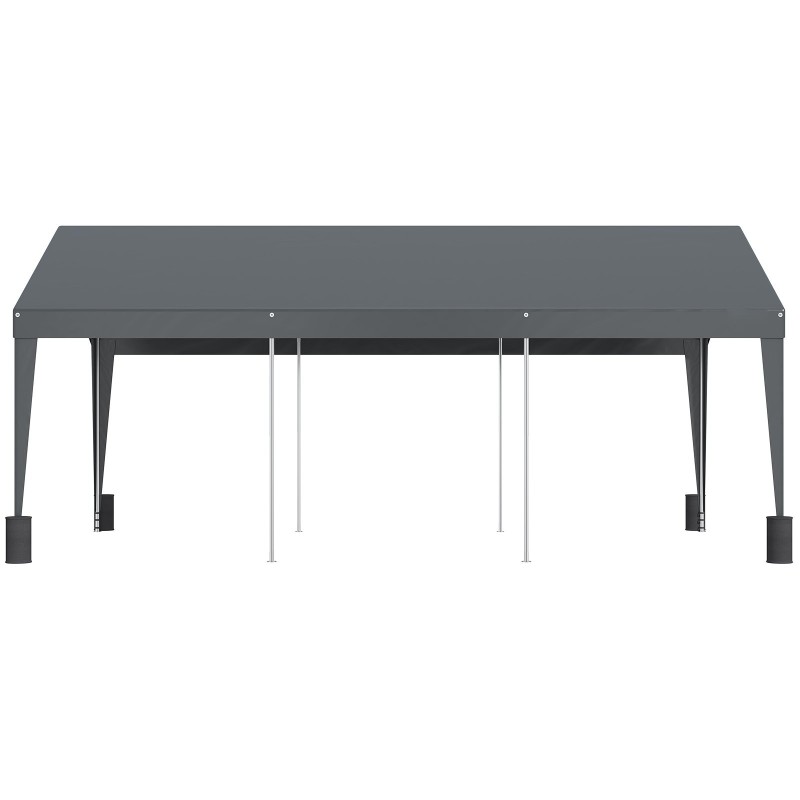 Autokatos sinkitty teräsrunko 3 x 6 m 8 pylvästä kaksipuolisesti pinnoitettu PE-kate