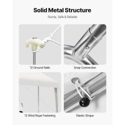 Autoteltta 3,05 x 6,09 m galvanoitu teräsrunko kaksinkertainen PE-kangas autolle