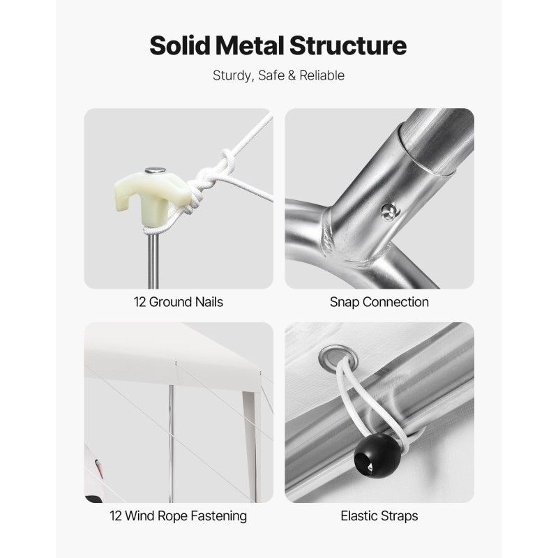 Autoteltta 3,05 x 6,09 m galvanoitu teräsrunko kaksinkertainen PE-kangas autolle