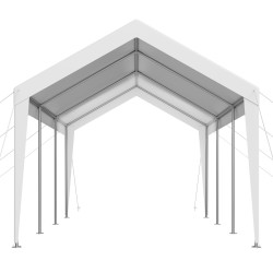 Autoteltta 3,05 x 6,09 m galvanoitu teräsrunko kaksinkertainen PE-kangas autolle
