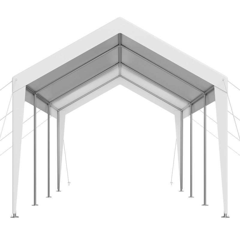 Autoteltta 3,05 x 6,09 m galvanoitu teräsrunko kaksinkertainen PE-kangas autolle